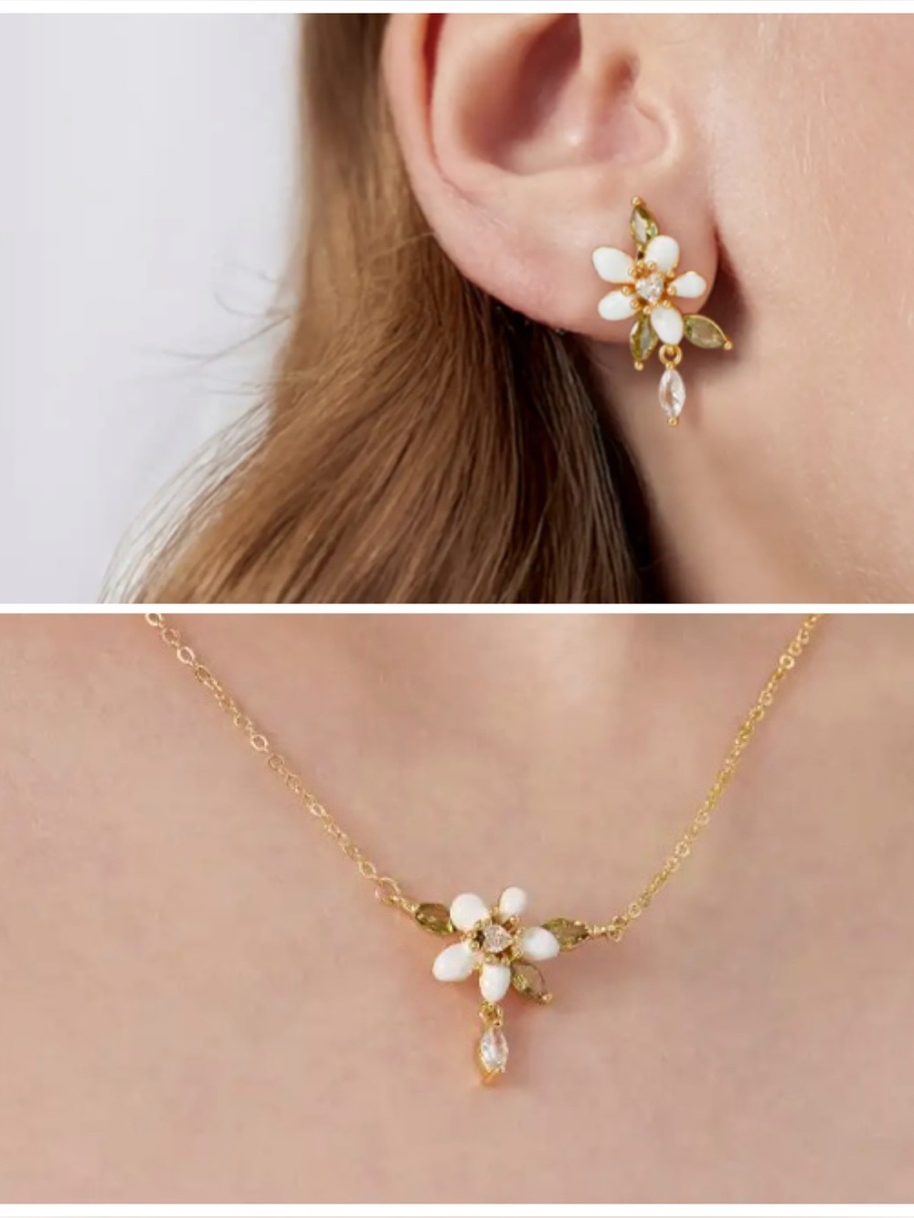 Floral Earrings & Necklace set